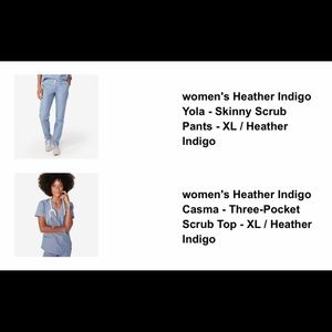 Heather Indigo XL FIGS Scrub Set (Casma and Yola)